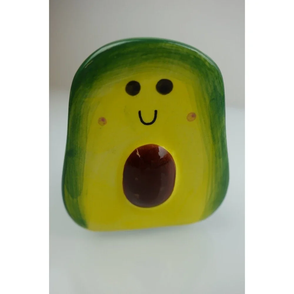New Avocado Salt & Pepper Shaker Set NIB Novelty Fruit Male Female